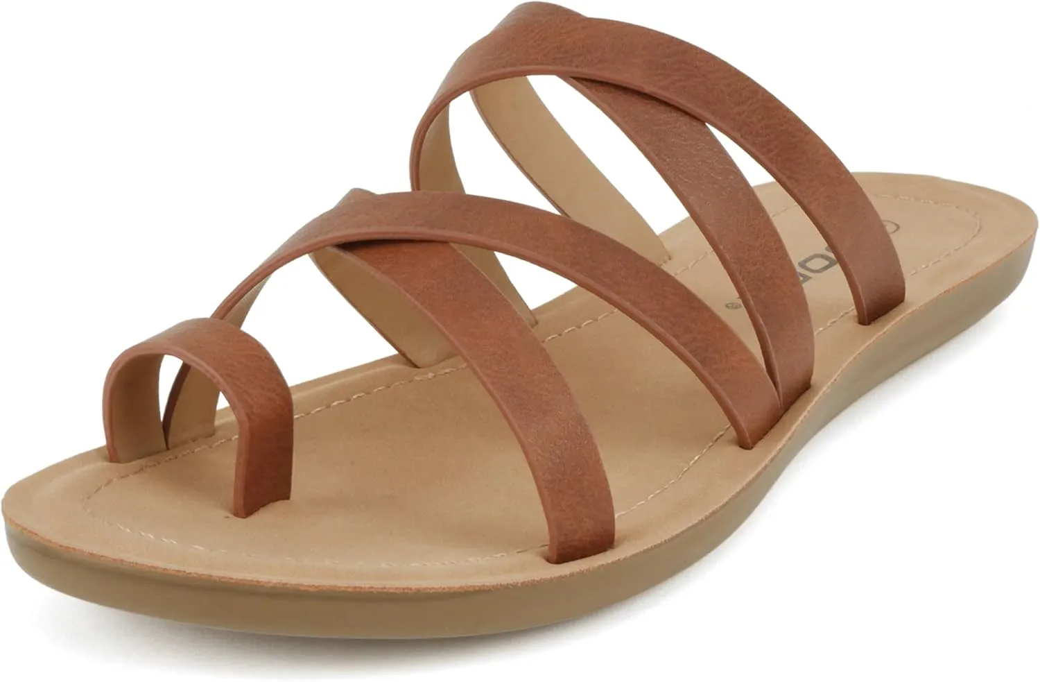 Soda ISABEL ~Women Fashion Comfortable Slip On Flat Cross bands Toe Ring Fashion Sandals