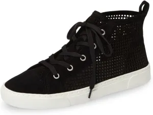 Sole Fashion Black Sneaker Perforated High-Top Suede LaceUp Artistic Dulcia 1.State White Fast dispatch