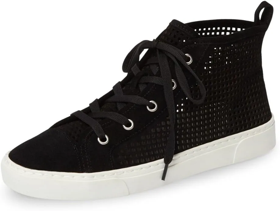 Sole Fashion Black Sneaker Perforated High-Top Suede LaceUp Artistic Dulcia 1.State White Fast dispatch