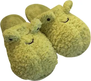 Solyinne Women's Cute Frog Slippers - Winter Warm Fluffy Fleece Indoor Outdoor Shoes