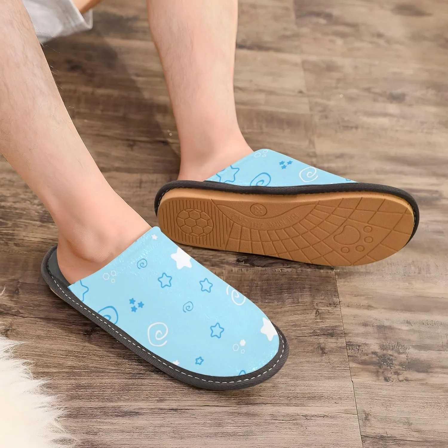 Spa Slippers Indoor House Fuzzy Slippers Soft Memory Foam Non-Slip Home Slipper Winter Shoes For Bedroom Hotel Travel 4-11