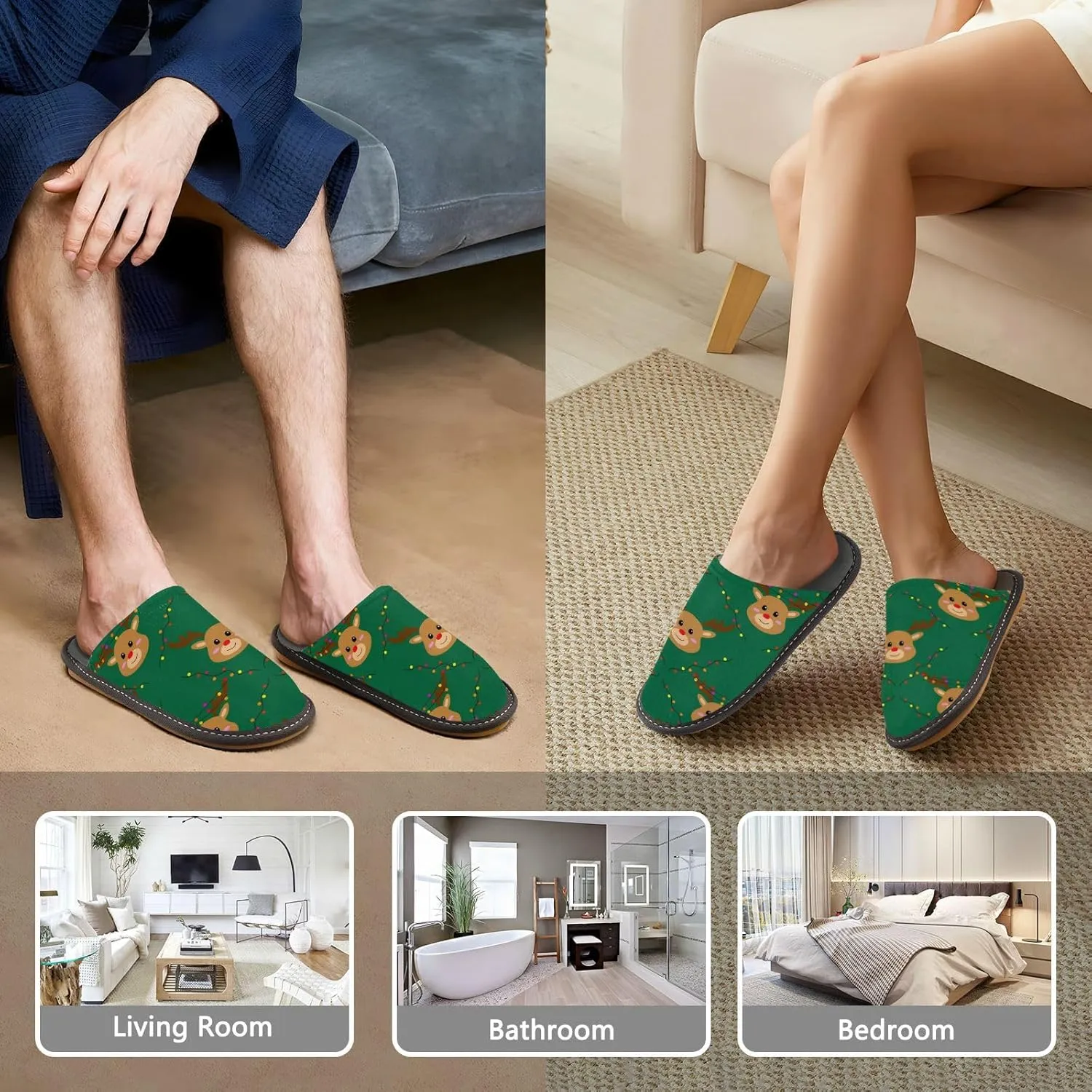 Spa Slippers Indoor House Fuzzy Slippers Soft Memory Foam Non-Slip Home Slipper Winter Shoes For Bedroom Hotel Travel 4-11