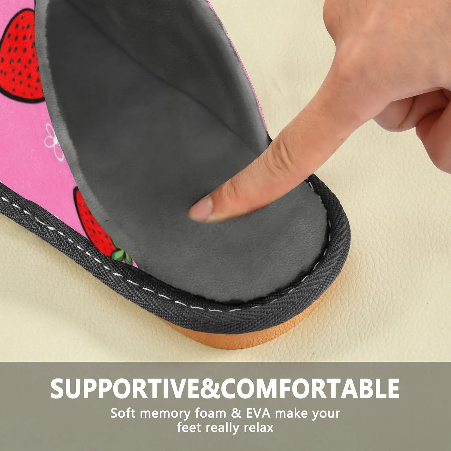 Spa Slippers Indoor House Fuzzy Slippers Soft Memory Foam Non-Slip Home Slipper Winter Shoes For Bedroom Hotel Travel 4-11