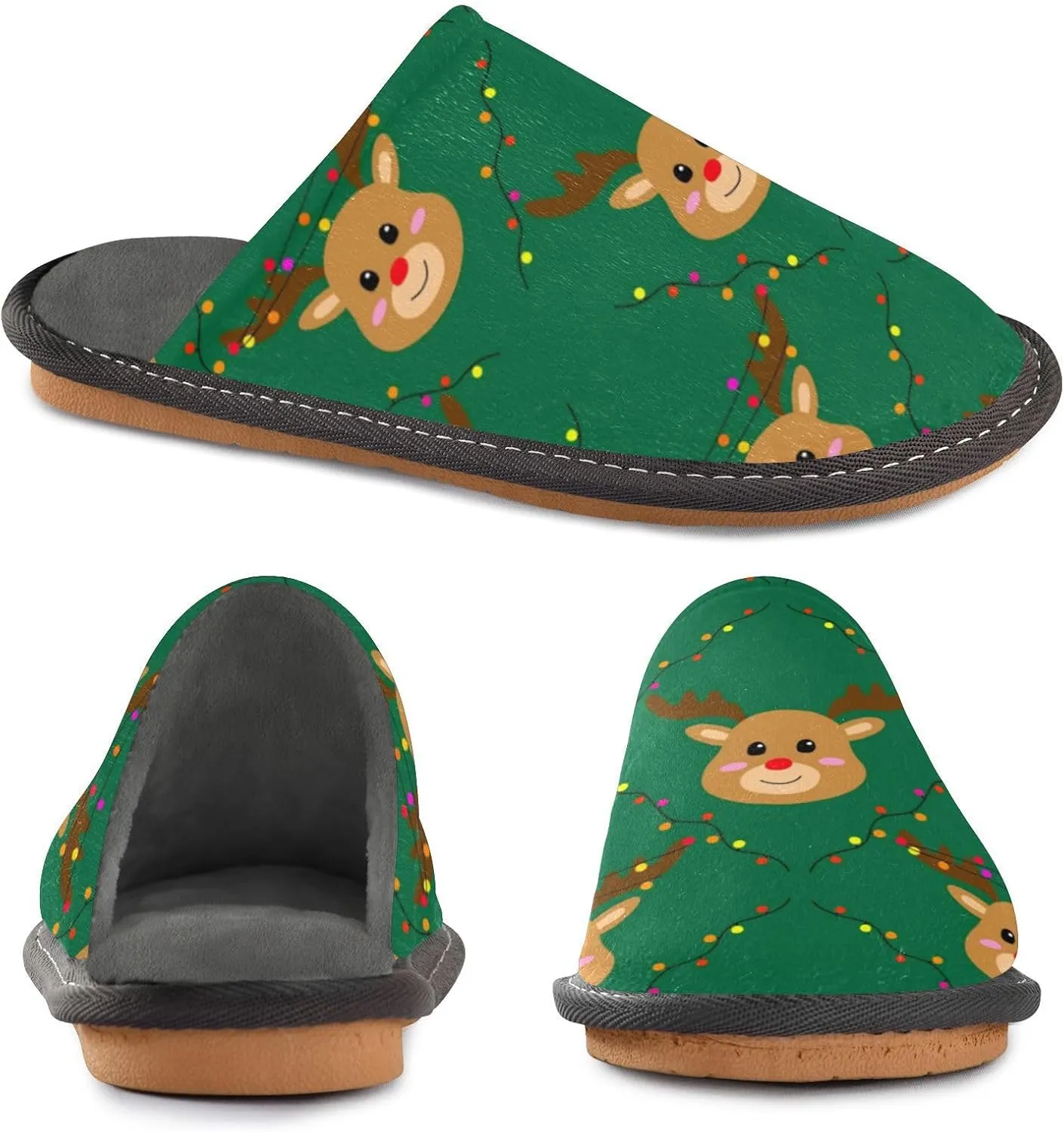 Spa Slippers Indoor House Fuzzy Slippers Soft Memory Foam Non-Slip Home Slipper Winter Shoes For Bedroom Hotel Travel 4-11