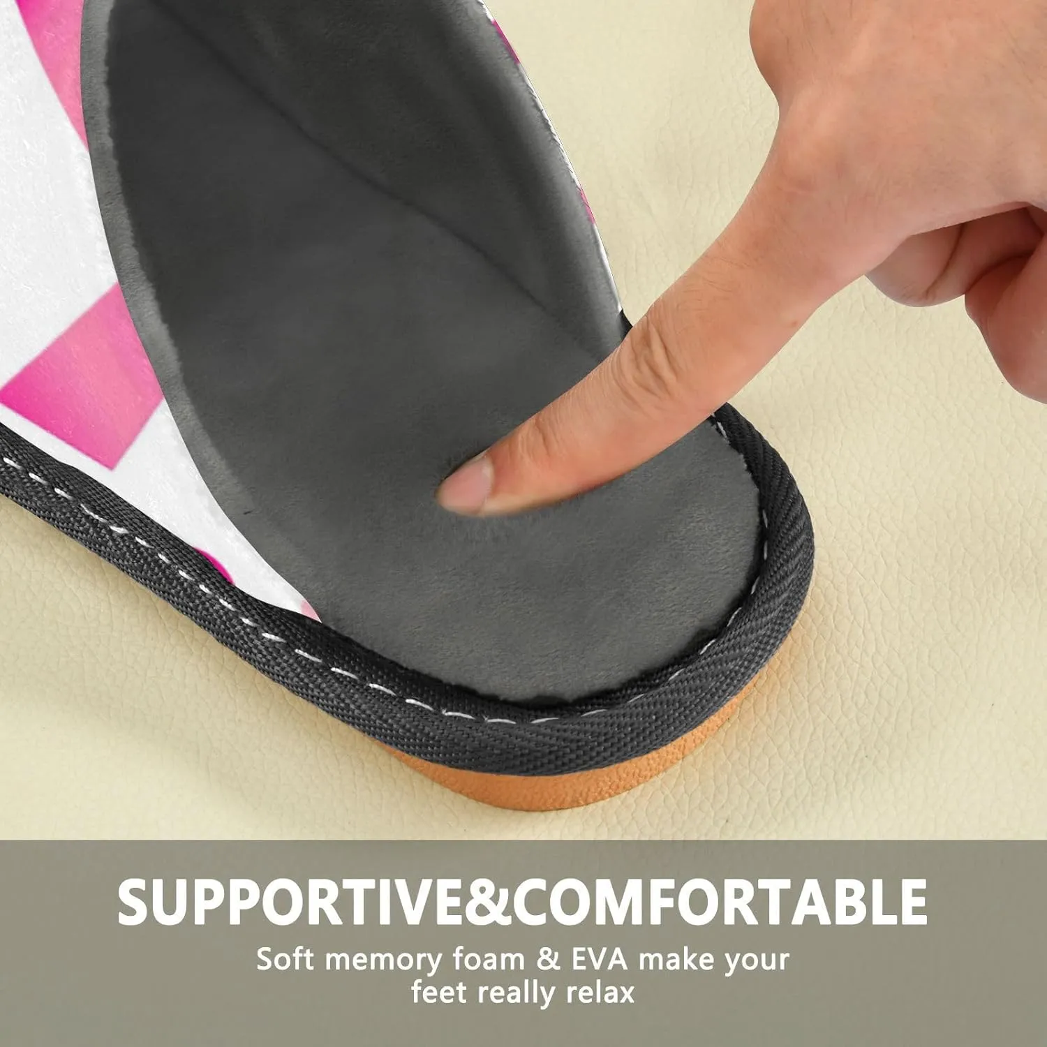 Spa Slippers Indoor House Fuzzy Slippers Soft Memory Foam Non-Slip Home Slipper Winter Shoes For Bedroom Hotel Travel 4-11