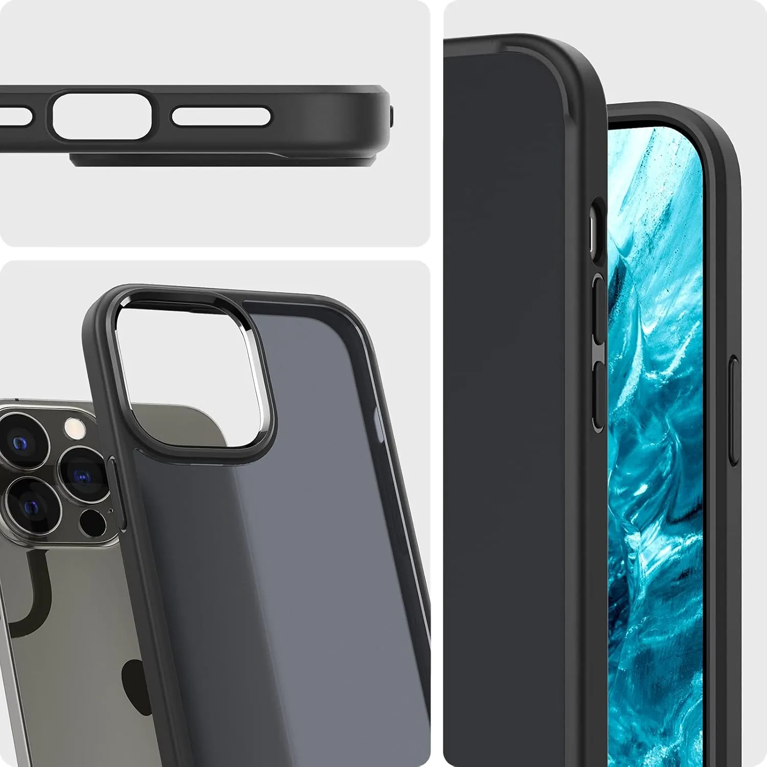 Spigen Ultra Hybrid Designed for iPhone 13 Pro Max Case (2021) - Frost Black