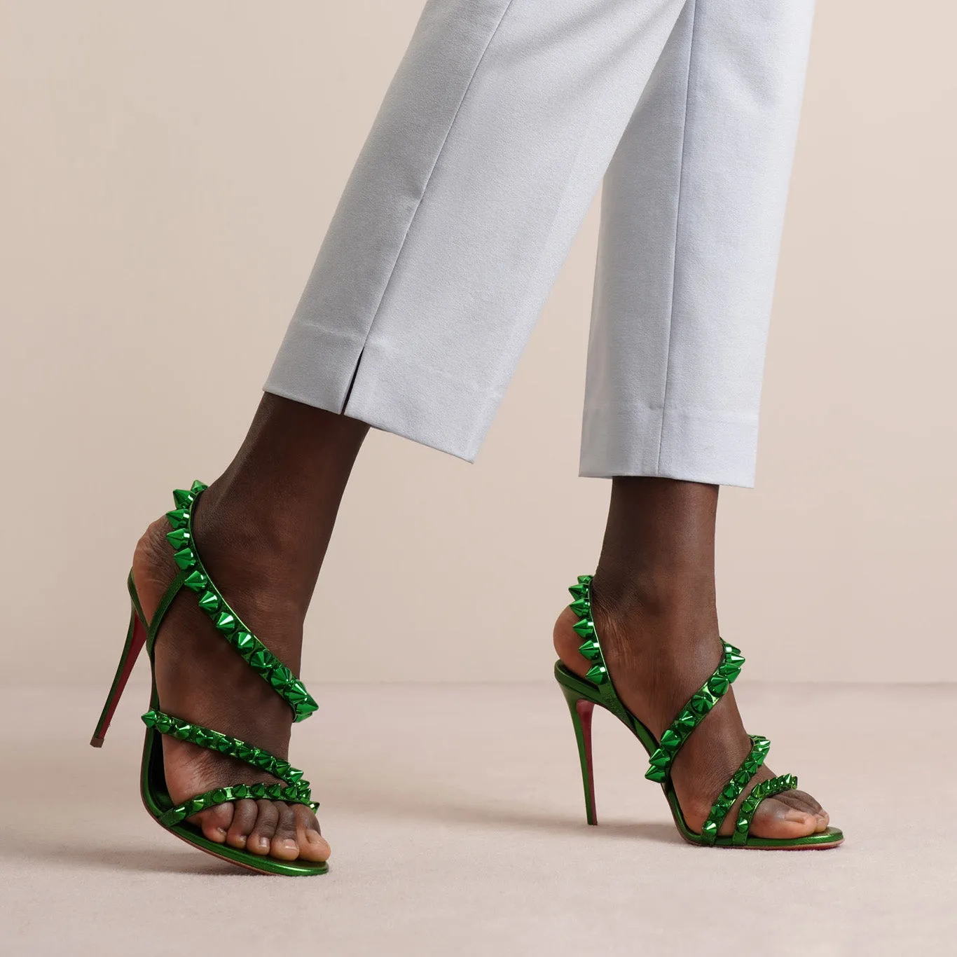 Spikita strap spinach laminato sandals