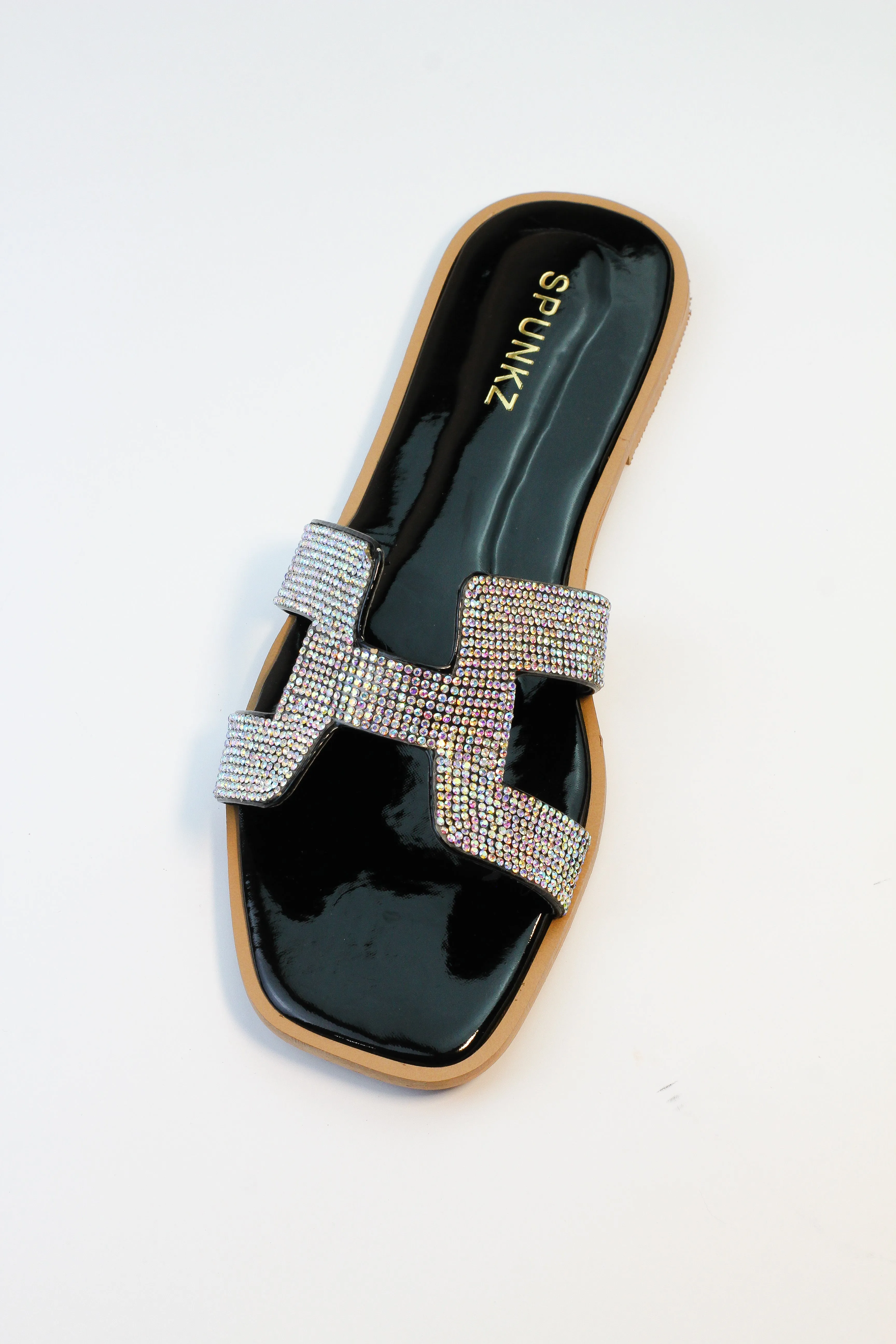 Spunkz Her H Style Oran Black Flat Sandals-11034