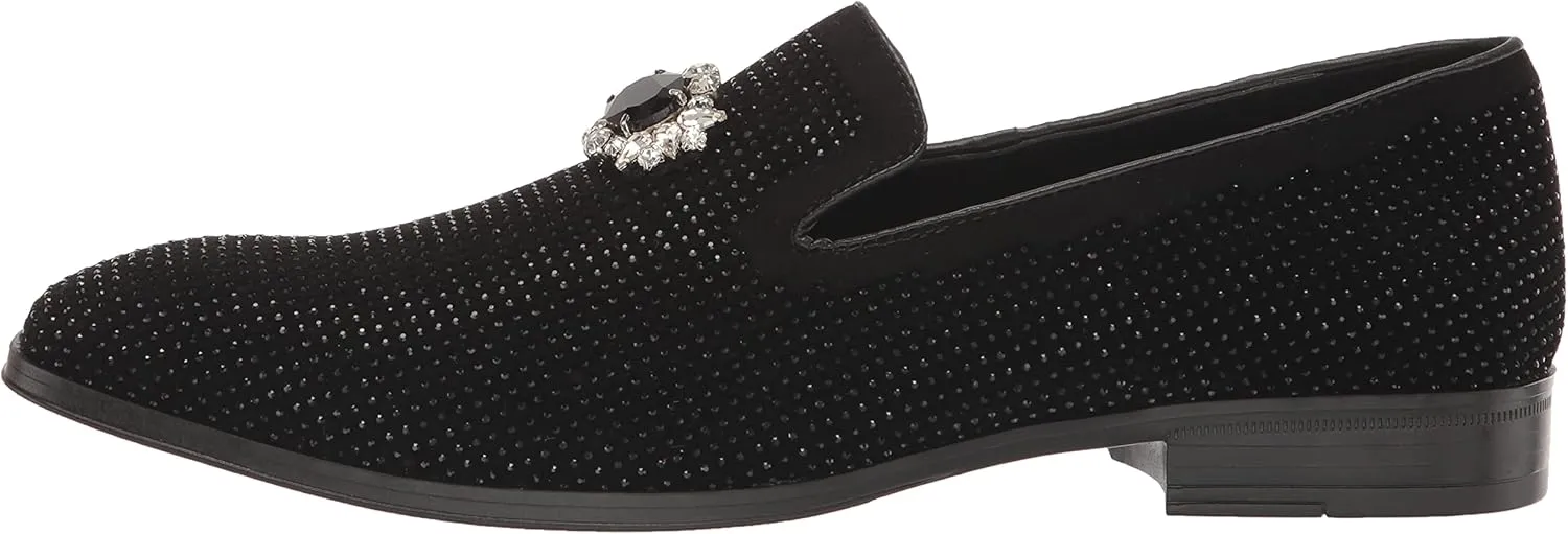 Stacy Adams Men's Spark Brooch & Rhinestone Slip on Loafer