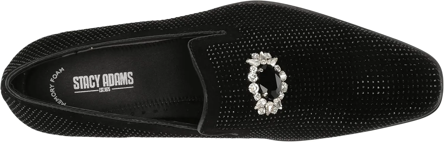 Stacy Adams Men's Spark Brooch & Rhinestone Slip on Loafer