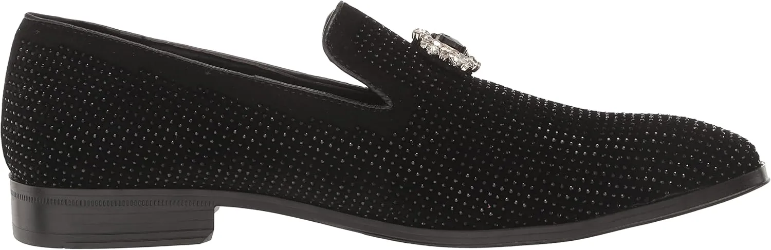 Stacy Adams Men's Spark Brooch & Rhinestone Slip on Loafer