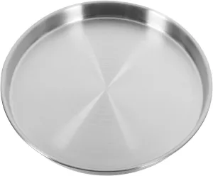 Stainless Steel Serving Plate Round Metal Kitchen Plate for Appetizers Main for Bbq Family Gatherings and Restaurants Dishwasher Safe Sleek Design