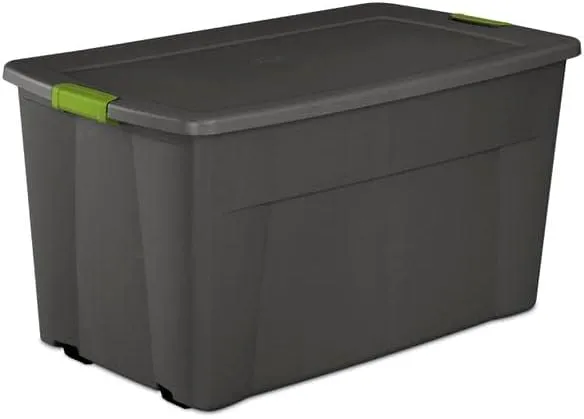 Sterilite 19483V04 Wheeled Latch Tote, Flat Gray