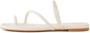 Strappy Flat Sandals for Women Open Toe Slip On Slides Toe Ring Cross Strap Slippers Sandals Casual Comfortable Summer Beach Flat Shoes