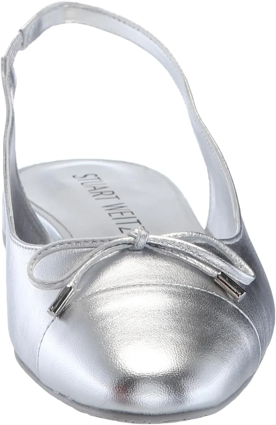 Stuart Weitzman Women's Sleek Bow Slingback Flat Ballet