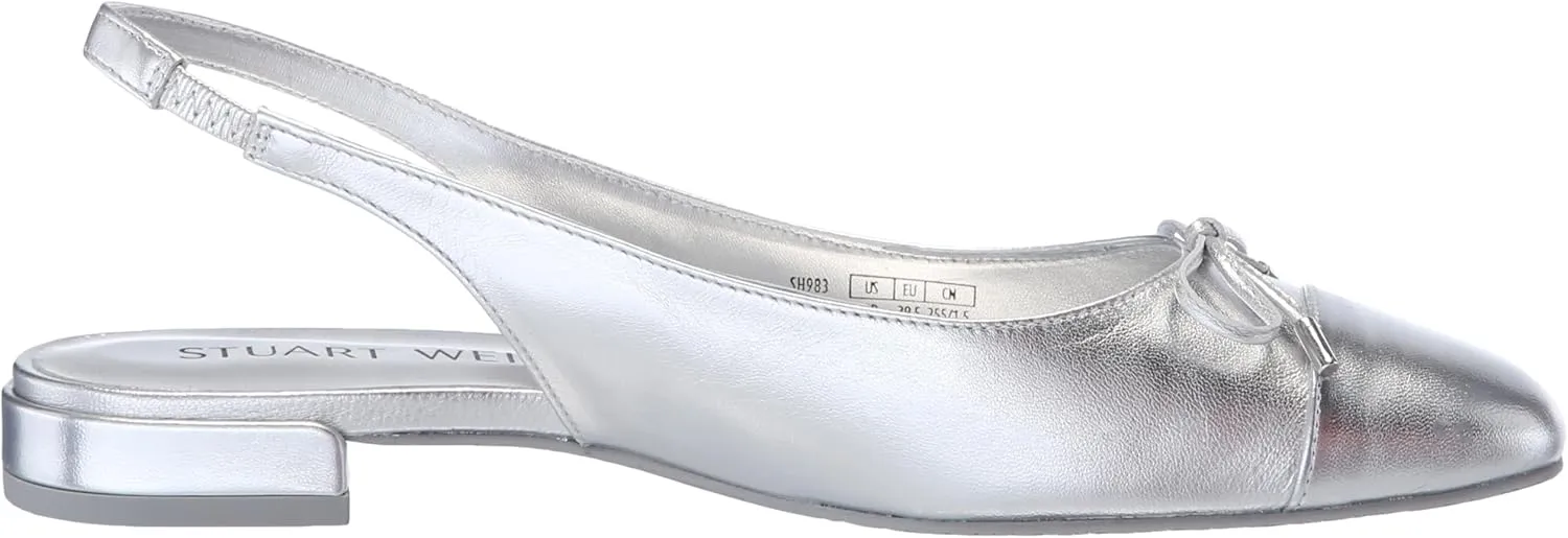 Stuart Weitzman Women's Sleek Bow Slingback Flat Ballet