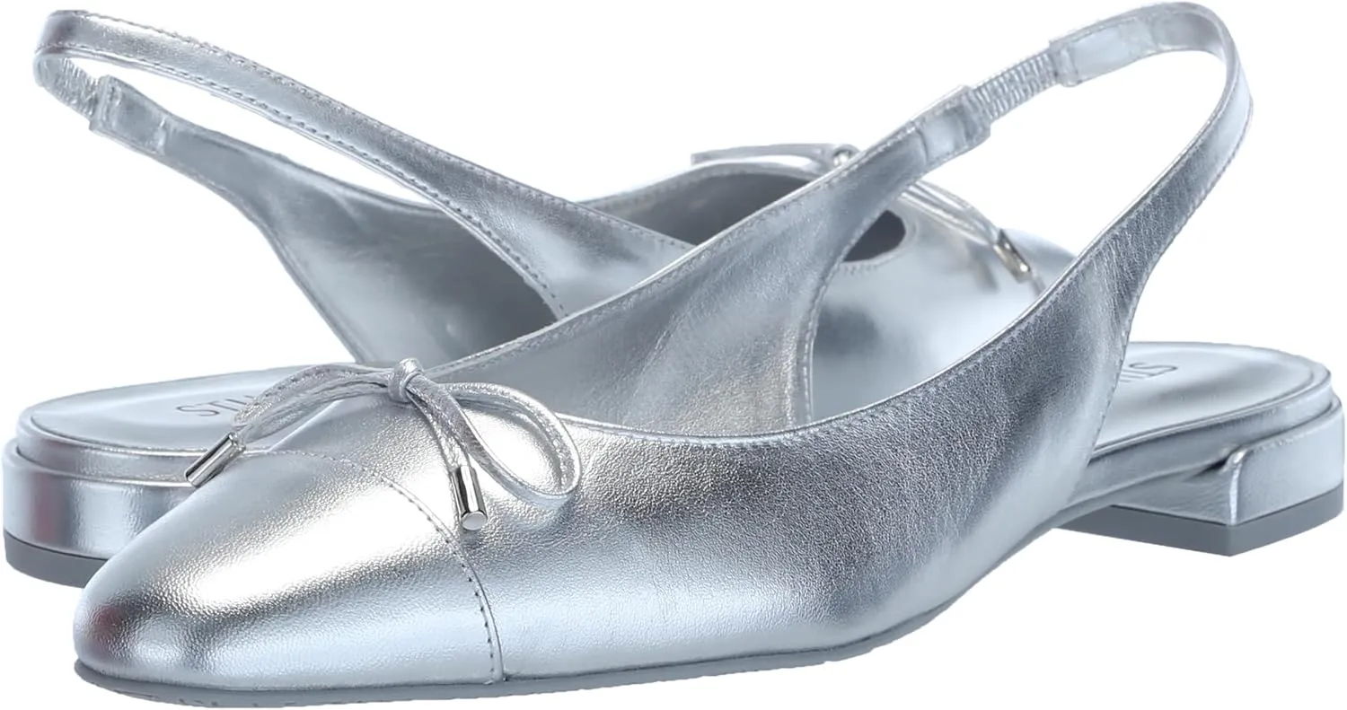 Stuart Weitzman Women's Sleek Bow Slingback Flat Ballet