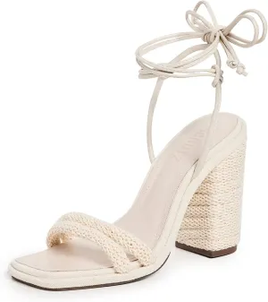 Style Block Toe Shell Egg Heeled Leenah Open Up Crochet Cord Lace Sandals Augmented reality Schutz Same-day shipping