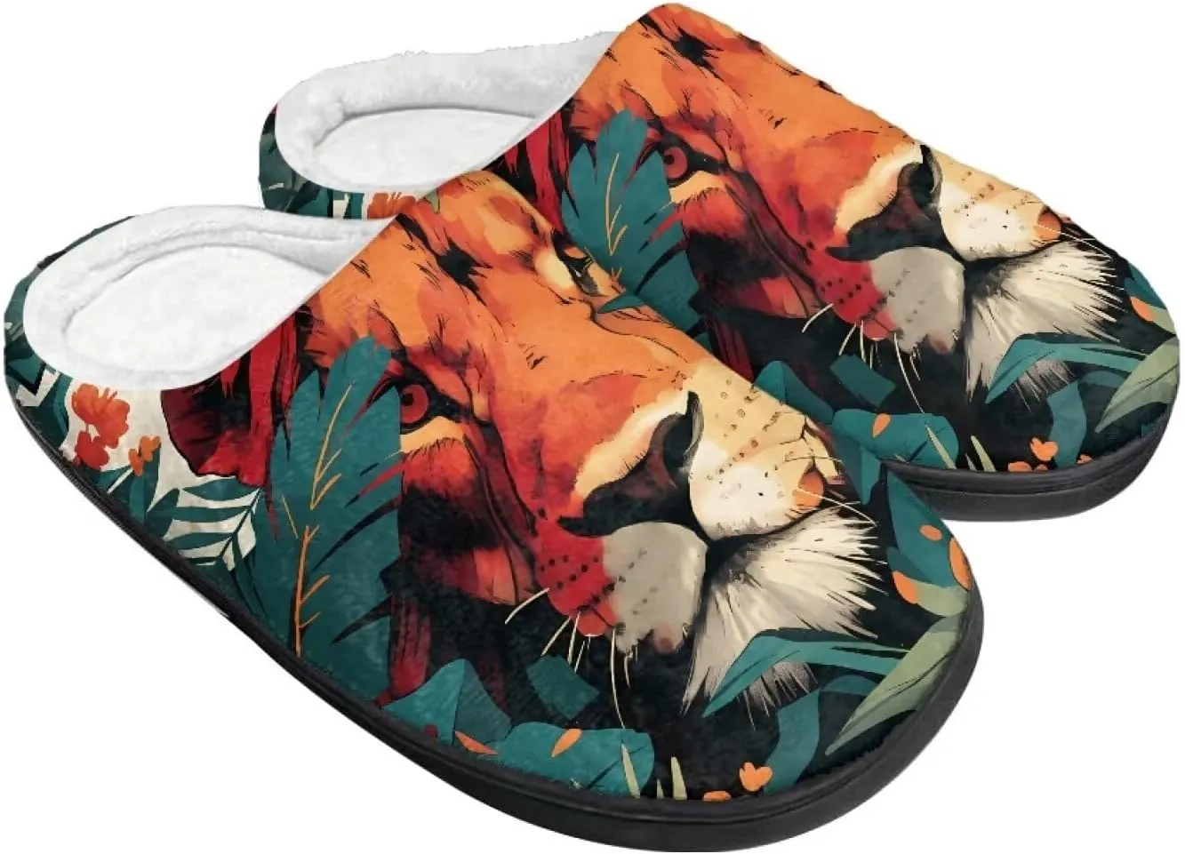 Sugar Skull Girl Grip Slippers Tiger Fluffy House Non Skid Microfiber Women Slipper Winter Indoor Shoes