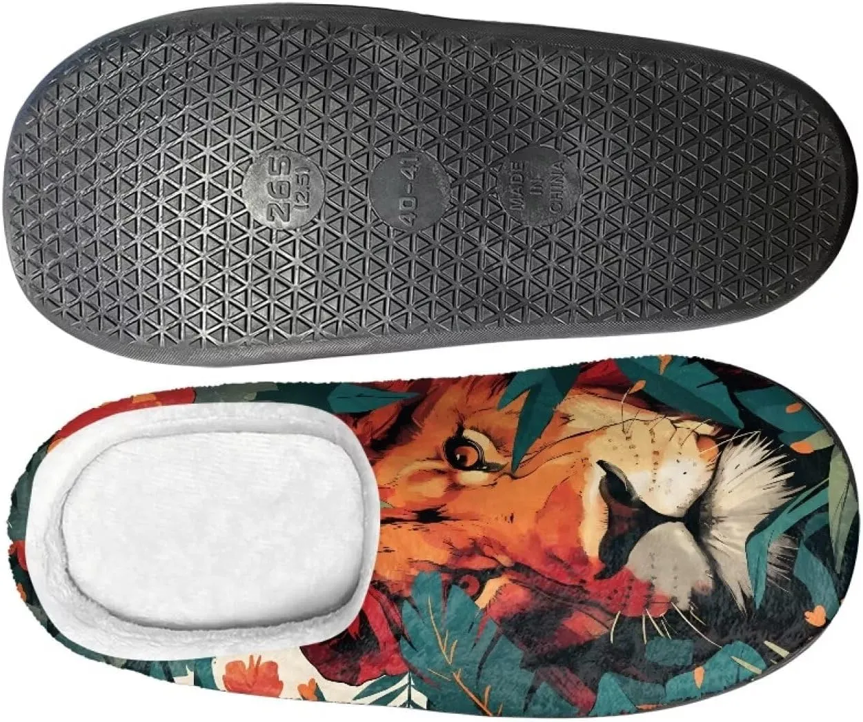 Sugar Skull Girl Grip Slippers Tiger Fluffy House Non Skid Microfiber Women Slipper Winter Indoor Shoes