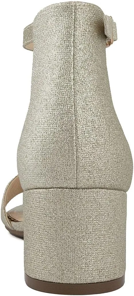 Sugar Women's Block Heel Sandals – Open Toe, Ankle Strap, Comfortable Dress Shoes for Weddings & Casual Wear