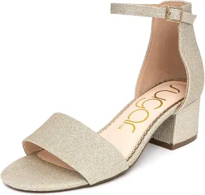 Sugar Women's Block Heel Sandals – Open Toe, Ankle Strap, Comfortable Dress Shoes for Weddings & Casual Wear