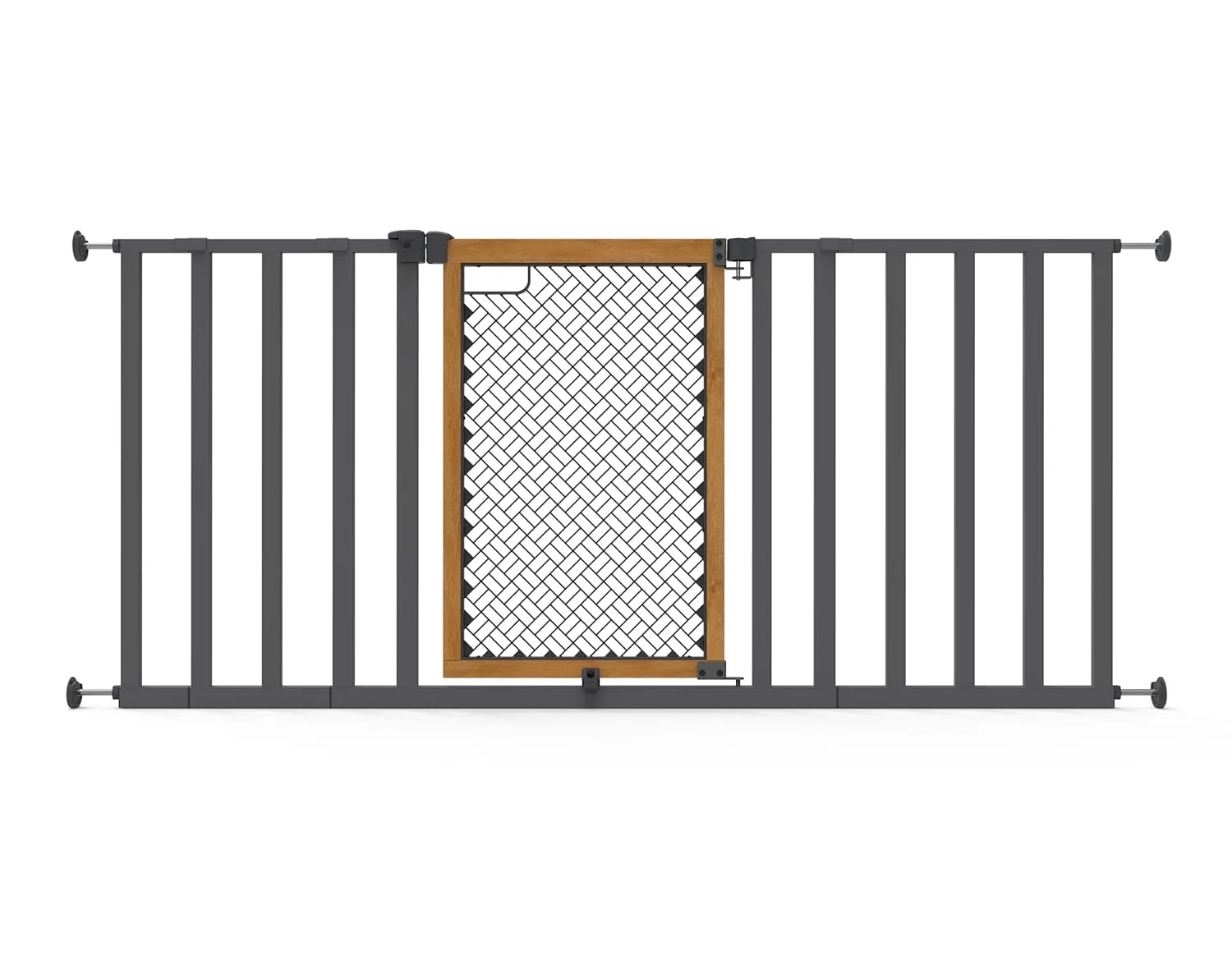 Summer Infant Ingenuity Thruway 60XW Series Extra Wide Safety Pet&Baby Gate,30"-60" Wide,26" Tall,Pressure or Hardware Mounted,Install Wall to Wall in Doorway or Stairway–Honey Oak Stained Wood&Metal