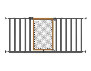 Summer Infant Ingenuity Thruway 60XW Series Extra Wide Safety Pet&Baby Gate,30"-60" Wide,26" Tall,Pressure or Hardware Mounted,Install Wall to Wall in Doorway or Stairway–Honey Oak Stained Wood&Metal