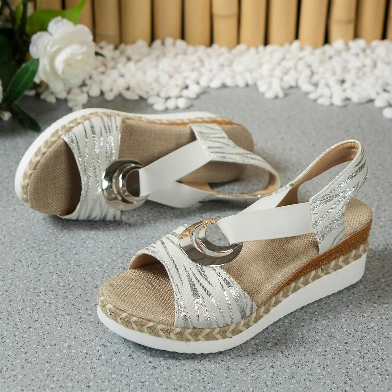 Summer Sandals Thick Soled Rope Platform Soled Roman Sandals Women's Casual Thick Soled Strappy Sandals For Women