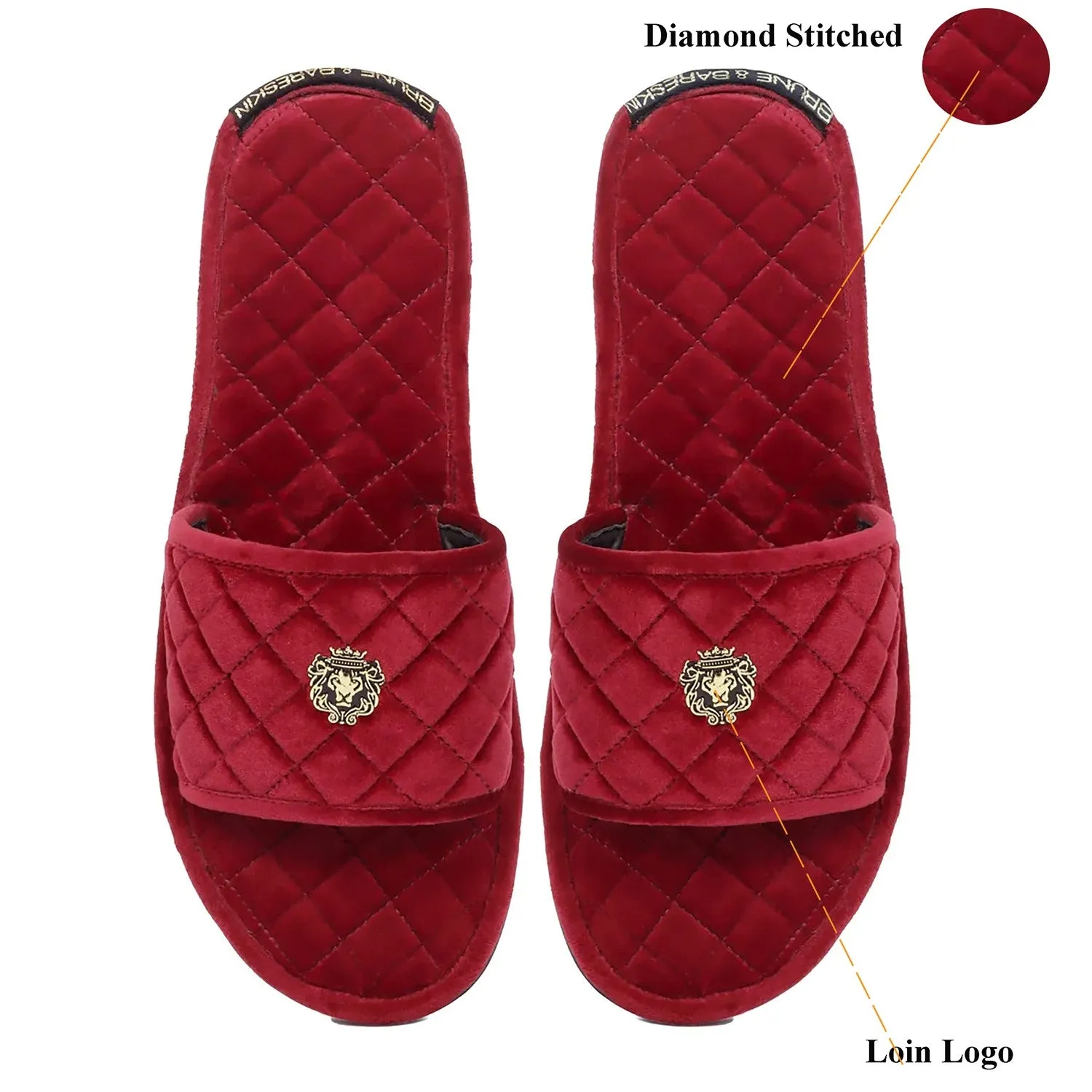 Super Soft  Slide-in Slippers in Red Italian Velvet