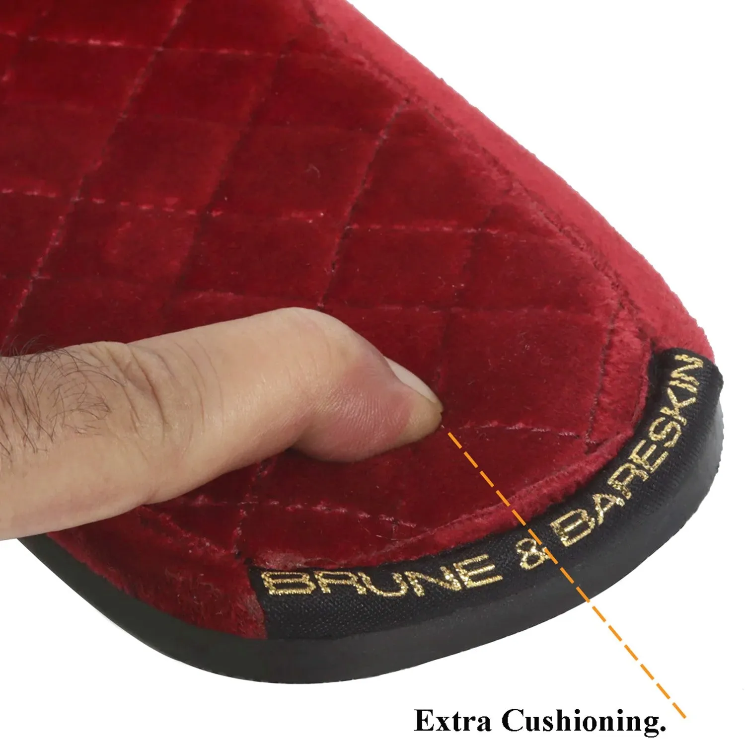 Super Soft  Slide-in Slippers in Red Italian Velvet