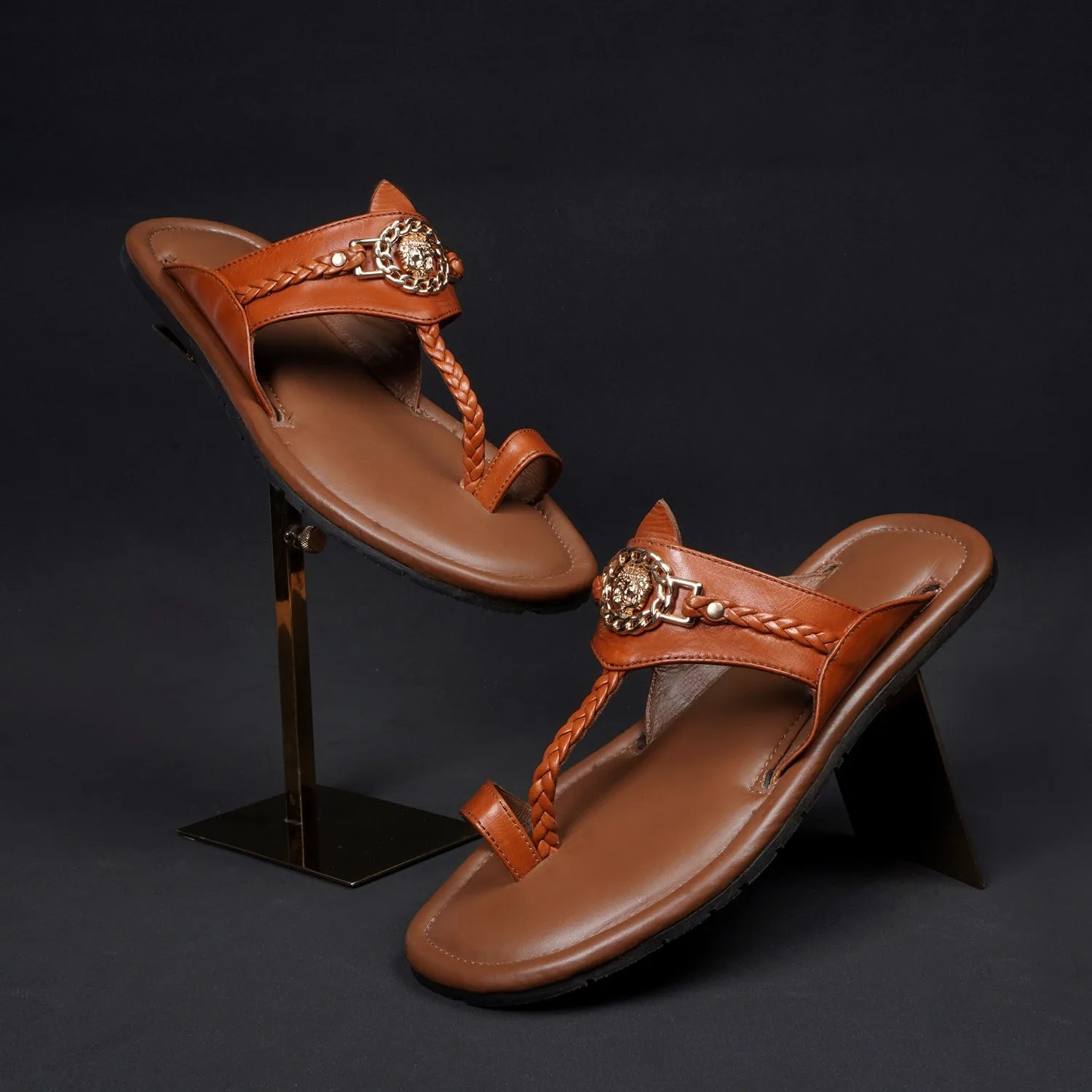 Tan Kolhapuri Slipper