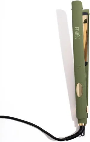 The Aurélie 5” Extra Long Hair Straightener Iron – Titanium Flat Iron Hair Straightener with LED Display, 330°F to 450°F Heat Control, 360 Swivel Cord, Dual Voltage (Olive)