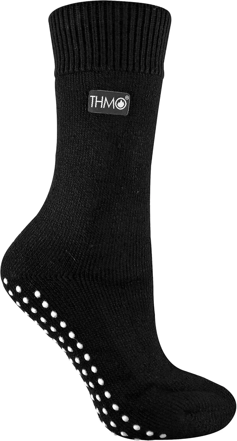 THMO - Womens Indoor Non Skid Thick Winter Thermal Slipper Socks with Grippers