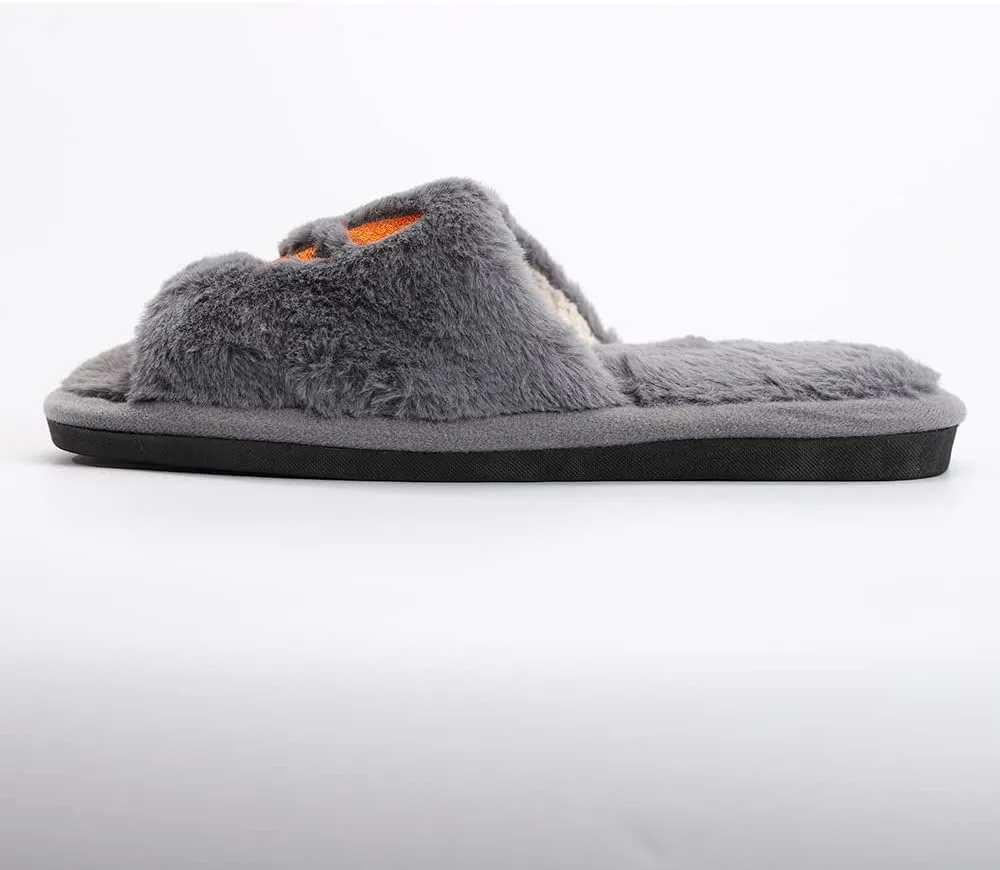TITTOK Spooky Slides Halloween Slippers Jack O Lantern Pumpkin Soft Plush Cozy Open Toe Indoor Outdoor Fuzzy Slippers Gifts For Girls Women Girlfriend Men
