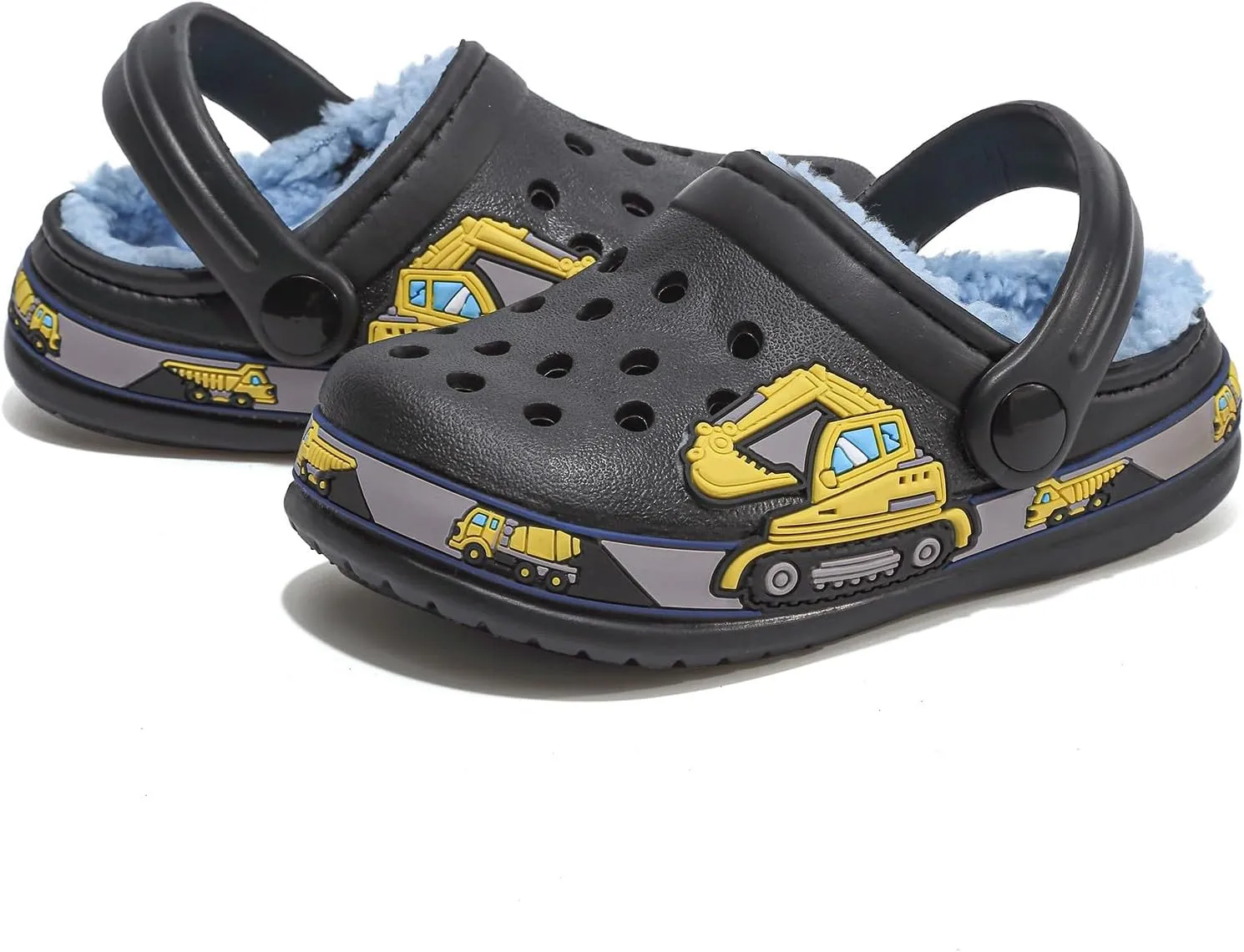 Toddler Lined Clog Slippers Winter Garden Sandals Kids House Shoes Warm Slip On Sneakers Cartoon Slides for Boys and Girls