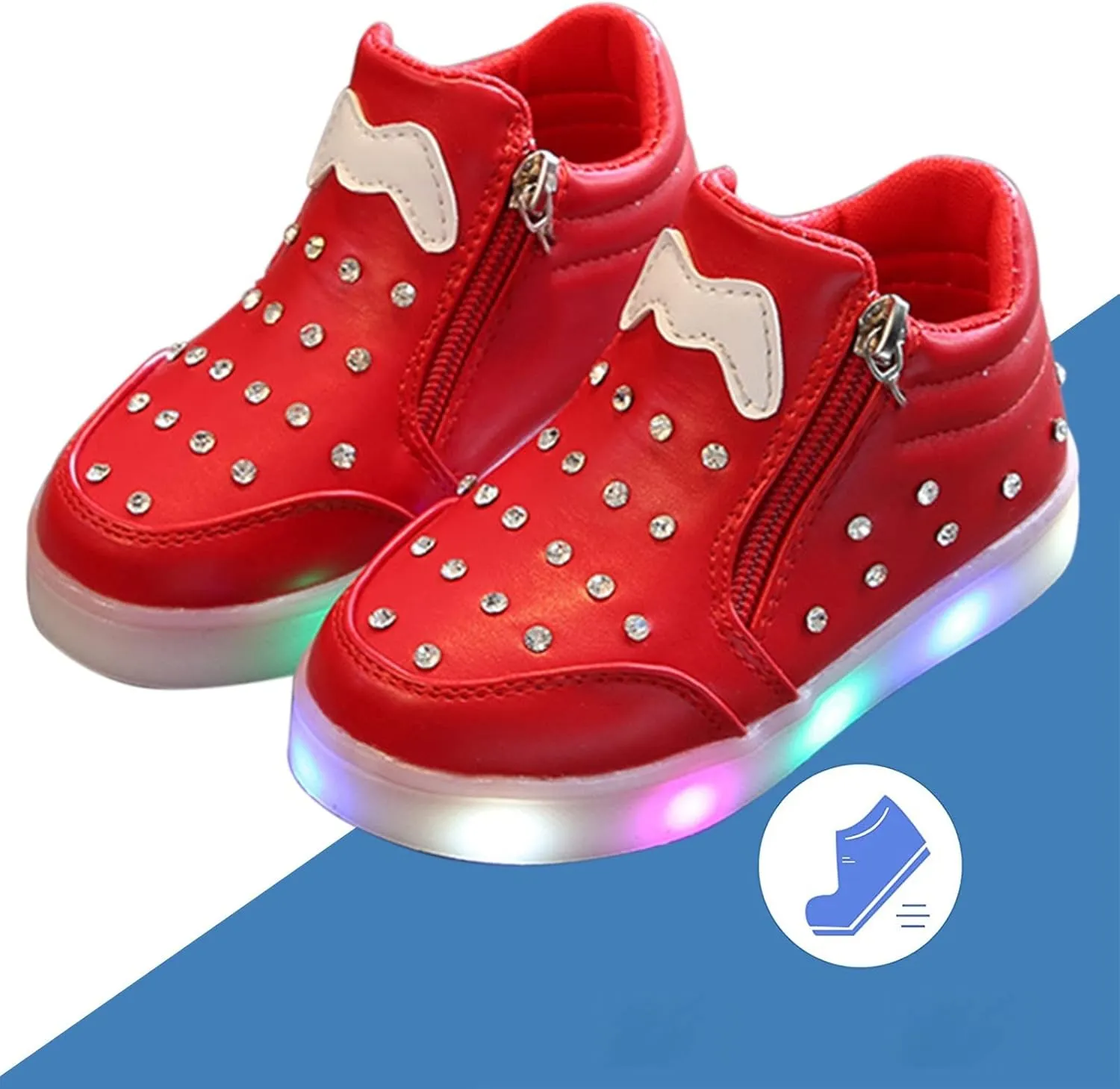Toddler Pearl Flat Sneaker Ankle Side Zipper Soft Sole Sport Shoes Outdoor Baby Boys Kids First Walking Non Slip Running