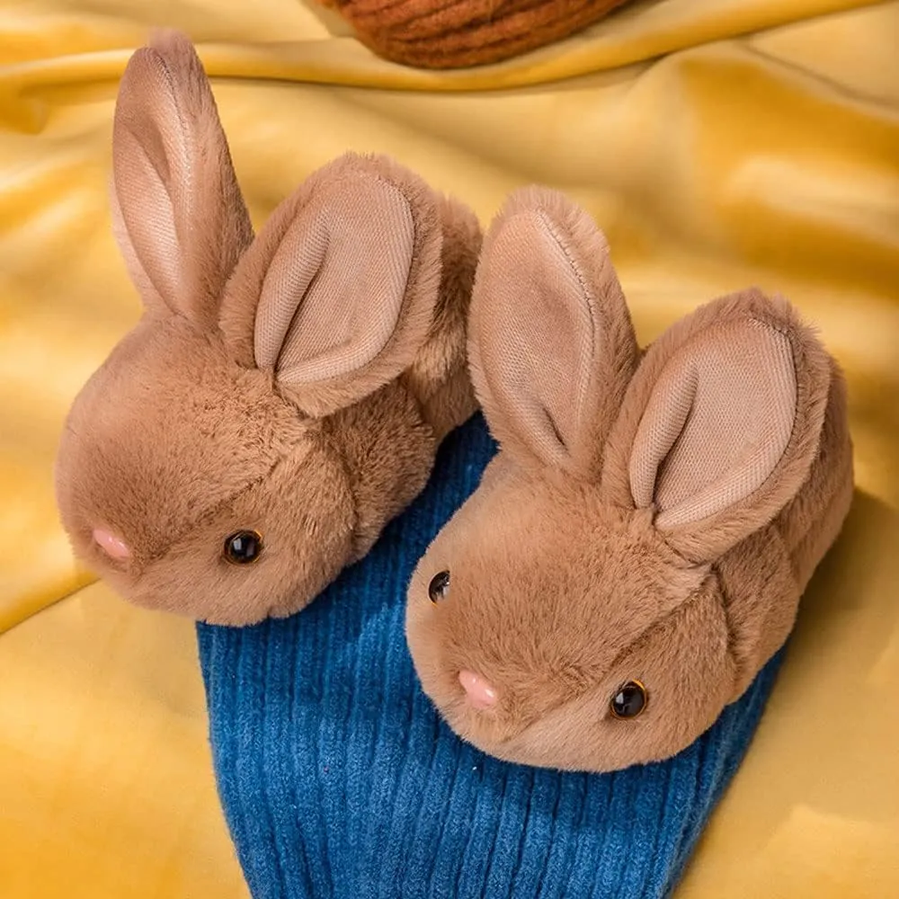 Toddler Rabbit Winter Slippers - Soft Plush Indoor Bunny Slippers for Girls & Boys