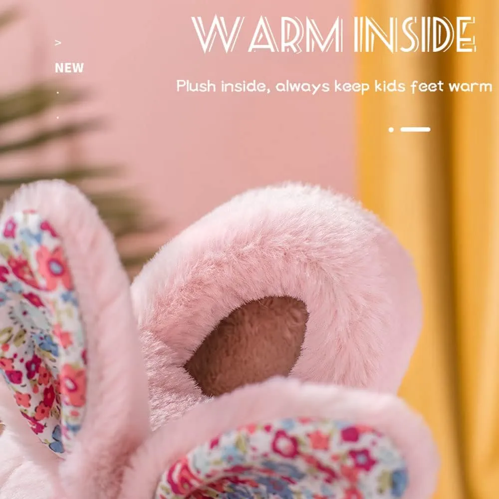Toddler Rabbit Winter Slippers - Soft Plush Indoor Bunny Slippers for Girls & Boys