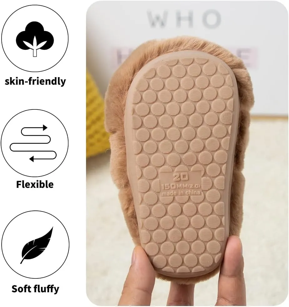 Toddler Rabbit Winter Slippers - Soft Plush Indoor Bunny Slippers for Girls & Boys