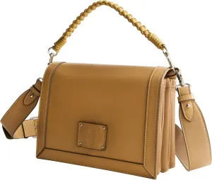 Tommy Bahama Messenger Bag, Women's Flat Crossbody Purse with Adjustable Shoulder Strap, Tan