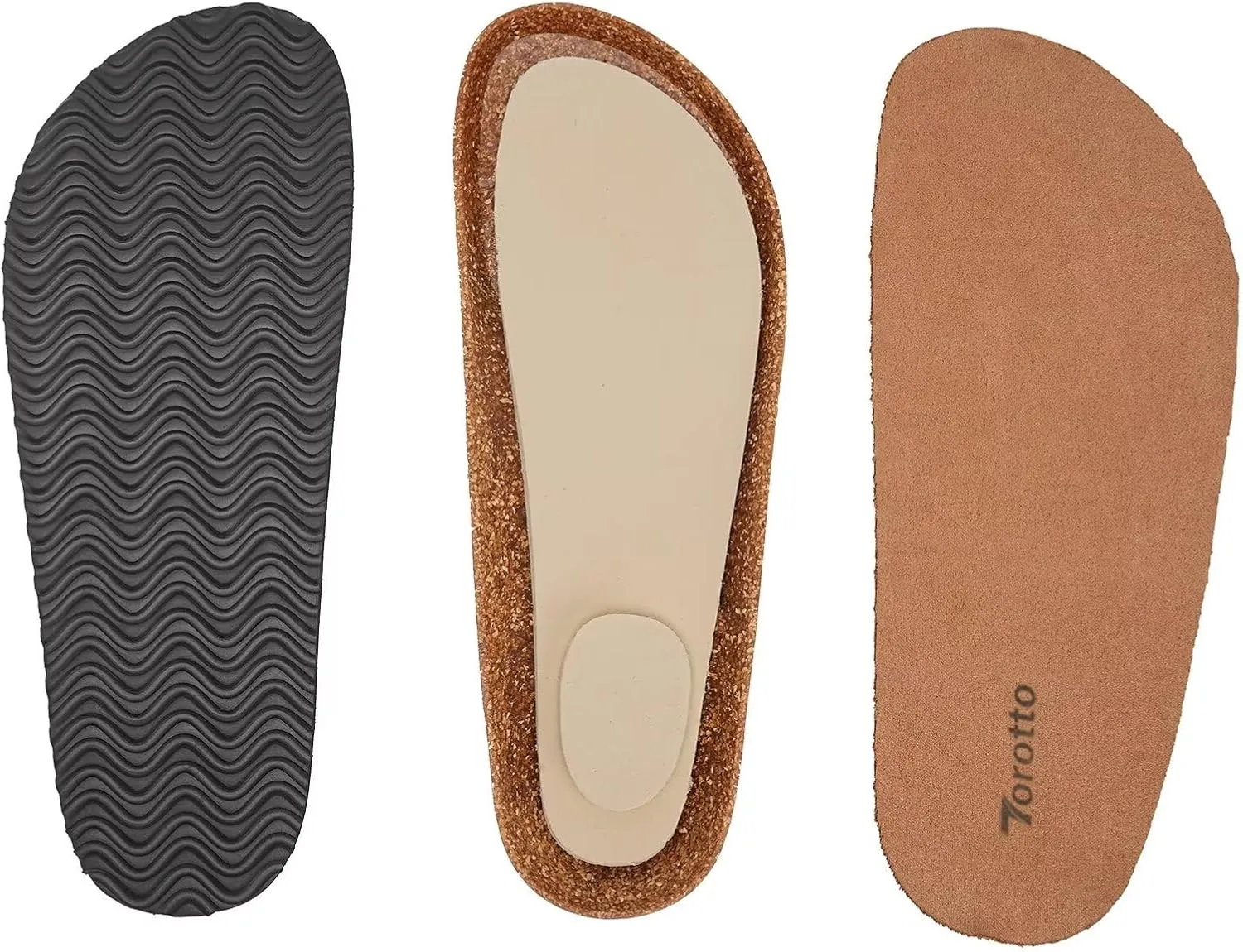 Torotto Mens Slides with Cork Footbed Open Toe Adjustable Webbing Flat Sandals for Walking | Beach | Indoor
