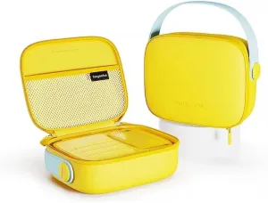 Travel Makeup Bag -EVA material, Large Capacity, Waterproof, Easy to Clean, Segregated, Perfect for Women, Girls - Essential Organizer for Makeup, Skincare, Charger & Eyeliner (Yellow, L size)