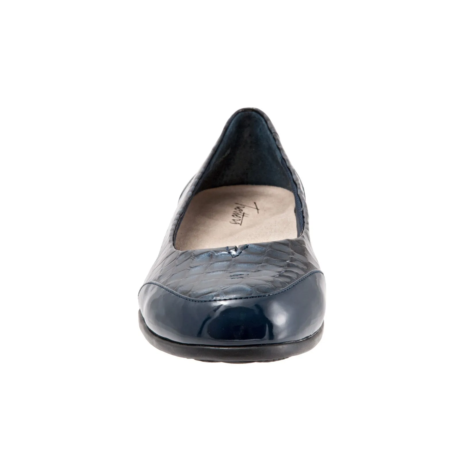 Trotters Arnello T1751-408 Womens Blue Narrow Leather Loafer Flats Shoes