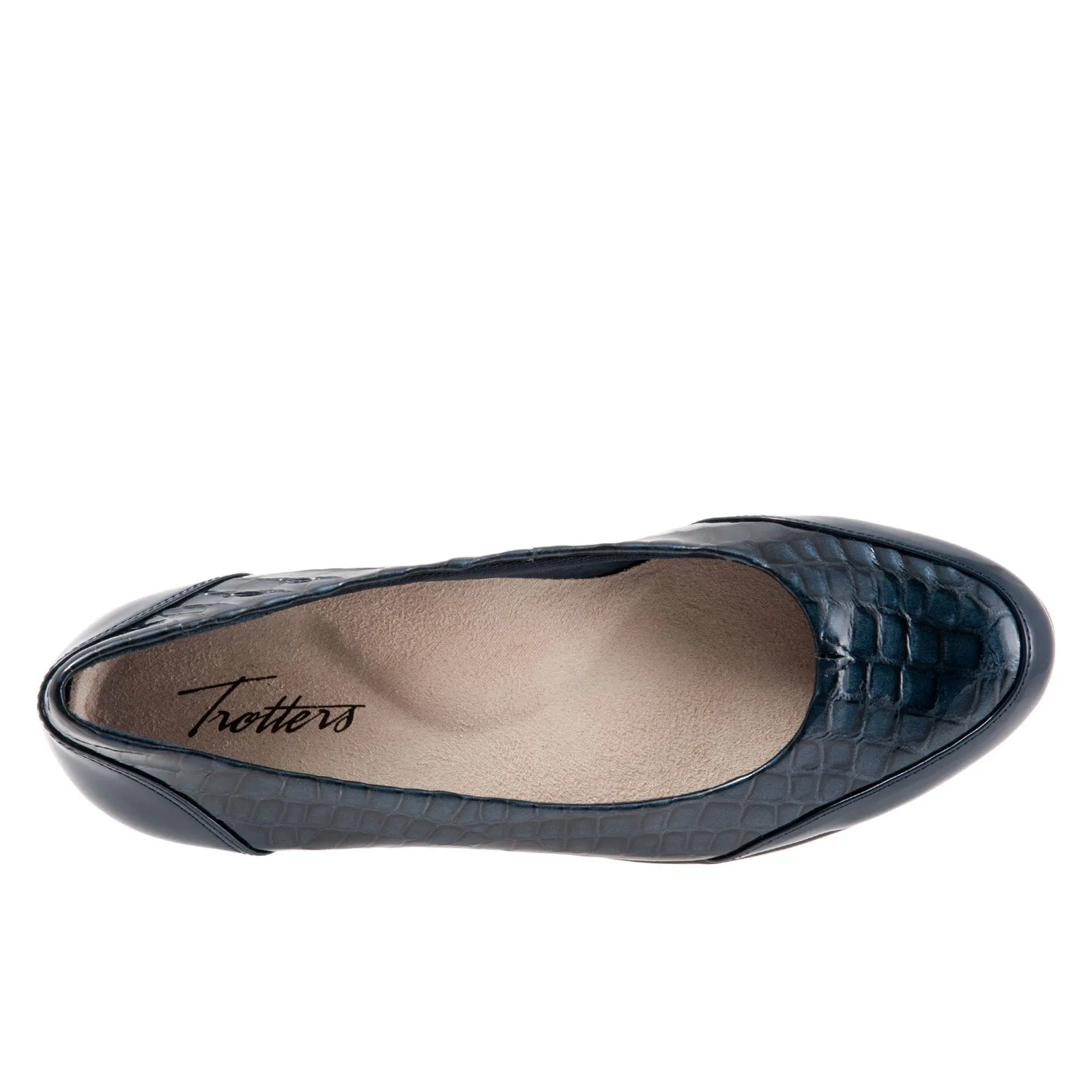 Trotters Arnello T1751-408 Womens Blue Narrow Leather Loafer Flats Shoes