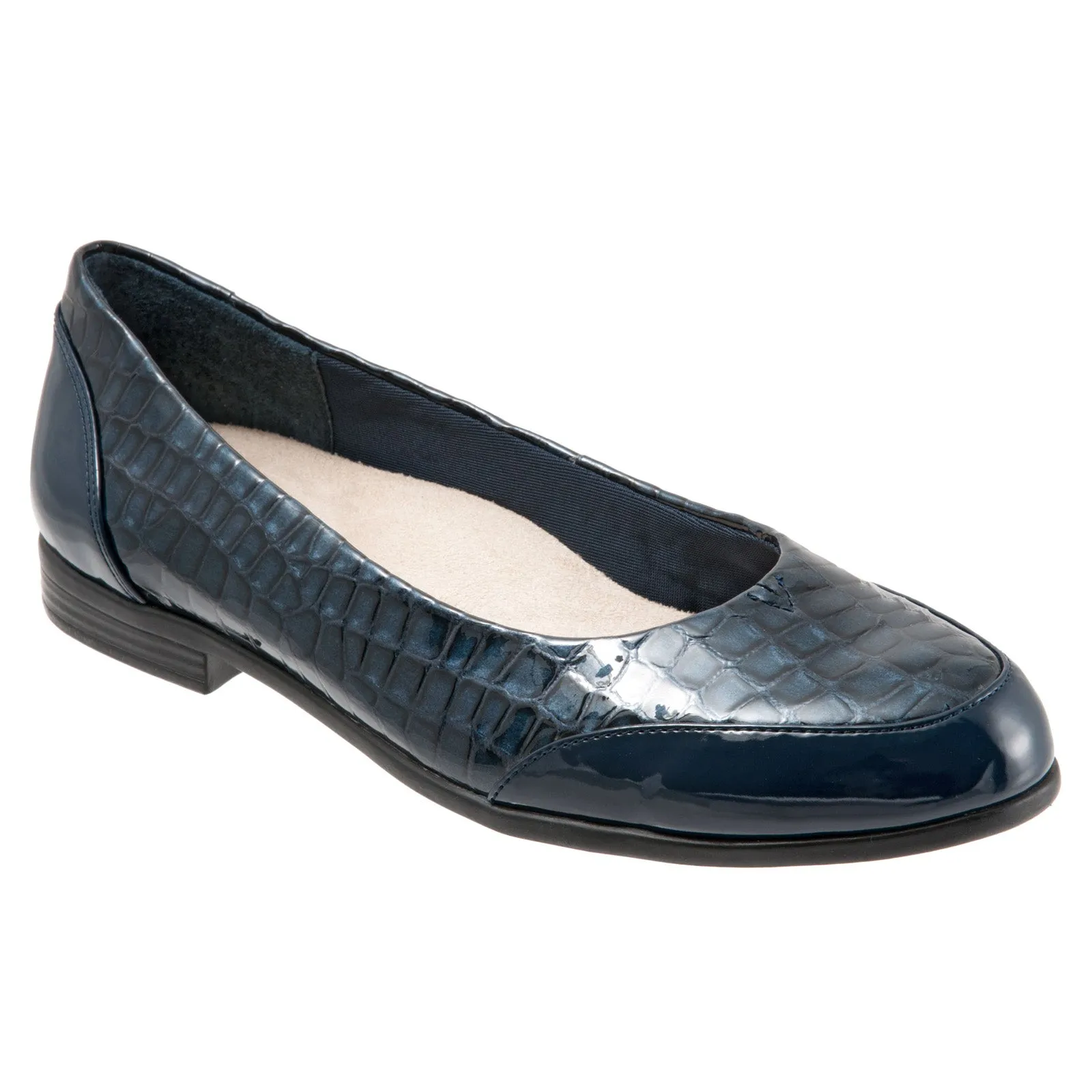Trotters Arnello T1751-408 Womens Blue Narrow Leather Loafer Flats Shoes