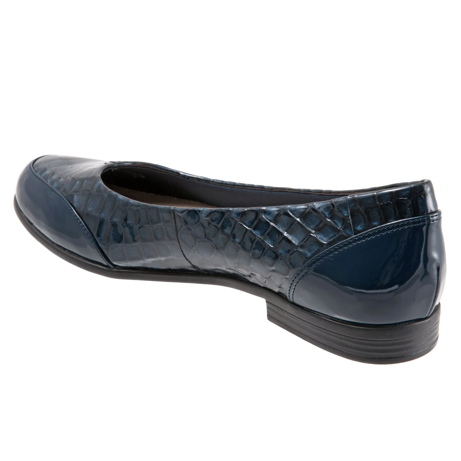 Trotters Arnello T1751-408 Womens Blue Narrow Leather Loafer Flats Shoes
