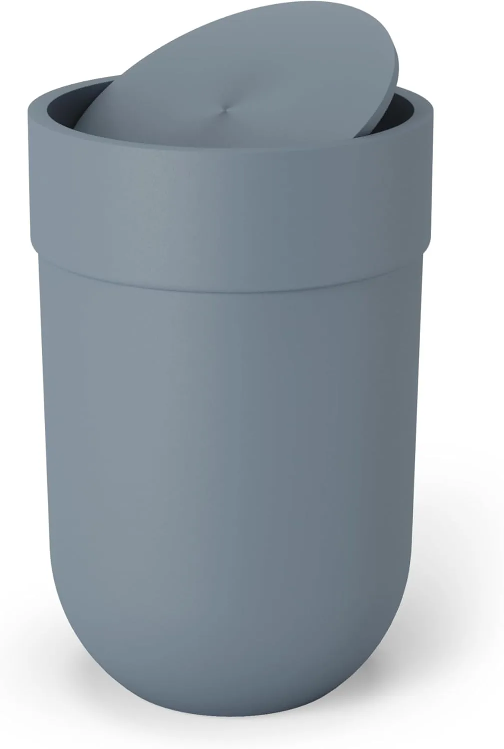 Umbra Touch Waste Can, Small Trash Can with Lid, Swing Lid Waste Basket, Garbage Can with Lid for Washroom/Bathroom, Slate Blue