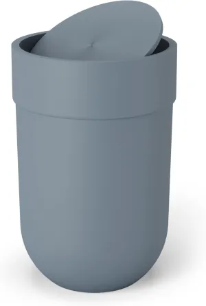 Umbra Touch Waste Can, Small Trash Can with Lid, Swing Lid Waste Basket, Garbage Can with Lid for Washroom/Bathroom, Slate Blue