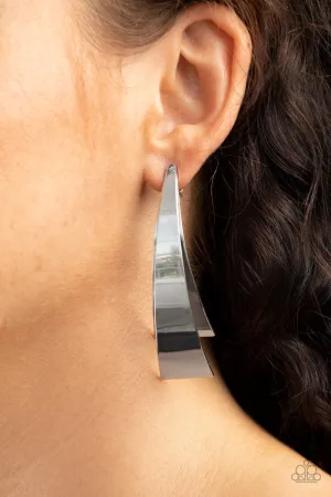 Underestimated Edge - Silver Post Earrings
